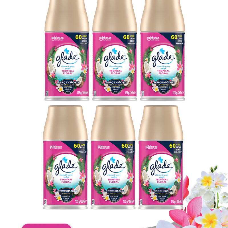 Glade Oda Kokusu Yedek Sprey Tropikal Floral 6 x 269 ml./175gr.