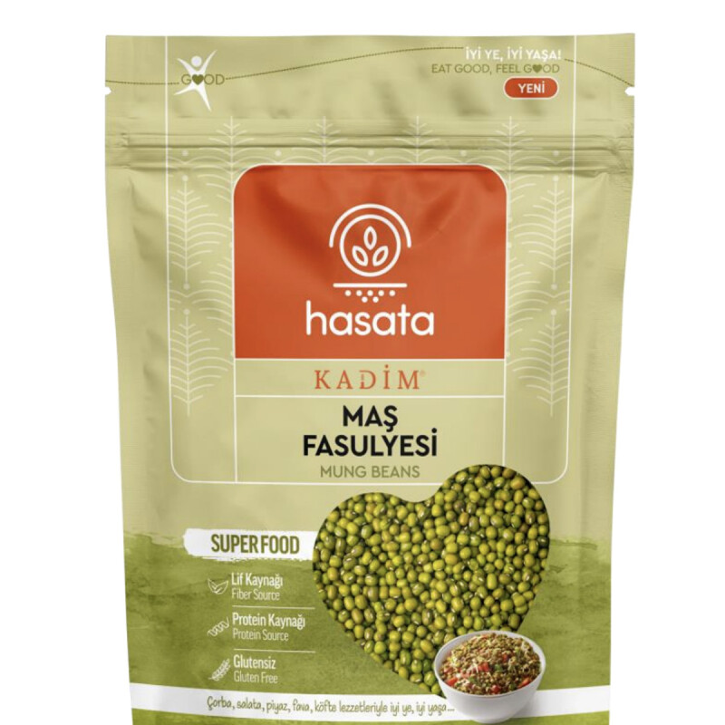 Hasata Maş Fasulyesi 500 gr. Glutensiz Superfood Aslını Korumuş Lezzetler Mung Beans