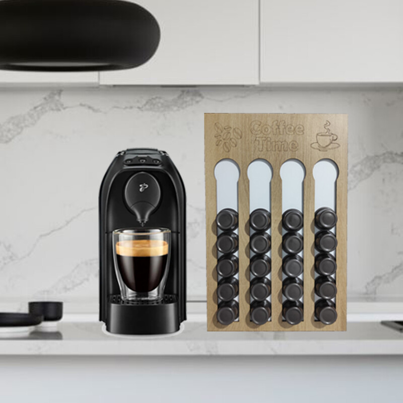 Uyumlu Kapsül Kahve Tutucu Ahşap 24 Kapsül Kapasiteli Kapsül Standı Organizer