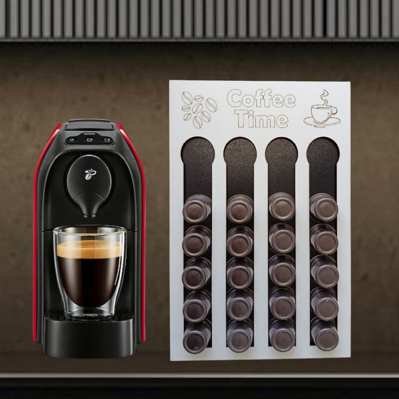 Tchibo Uyumlu Kapsül Kahve Tutucu Siyah Beyaz Renk 24 Kapsül Kapasiteli Kapsül Standı Organizer